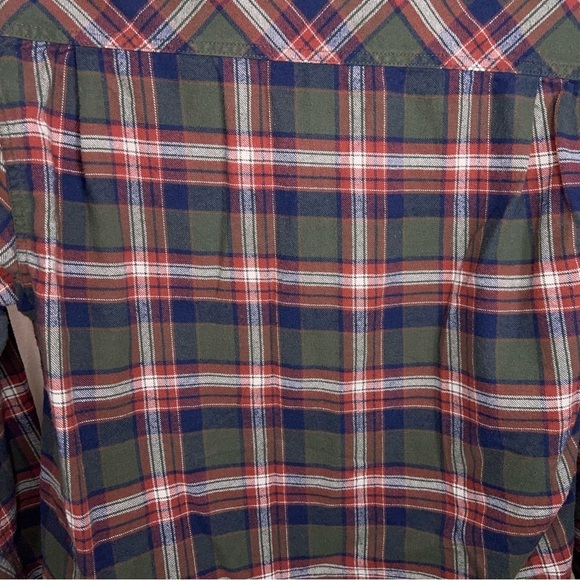 MEDIUM MENS WEATHERPROOF FLANNEL SHIRT RED GREEN BLUE COTTON - Picture 8 of 15